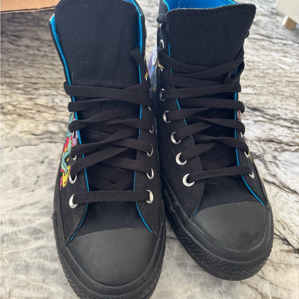 Converse Black with Multicolor Graphic High-Tops - Picture 3 of 5